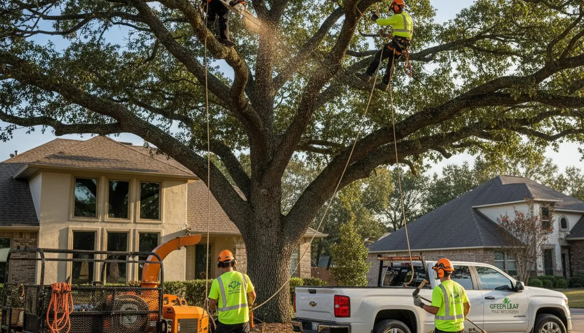 Arborist trimming maple tree in Omaha, NE for Chop Chop Tree professional tree care service